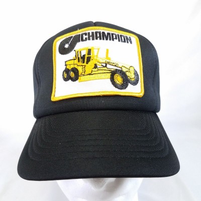 Vtg Champion Machinery construction insulated Hat Cap patch 90s snapback y9  eb-92569632